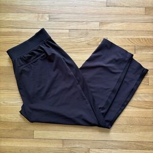 Athleta Brooklyn Mid-Rise Ankle Pants 14 Petite Hybrid Black Stretch Sleek Zip